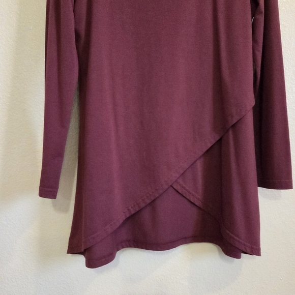 Shein Women Burgundy Red Maroon Long Sleeve Tunic Top Size Medium Fall Winter - Picture 4 of 6